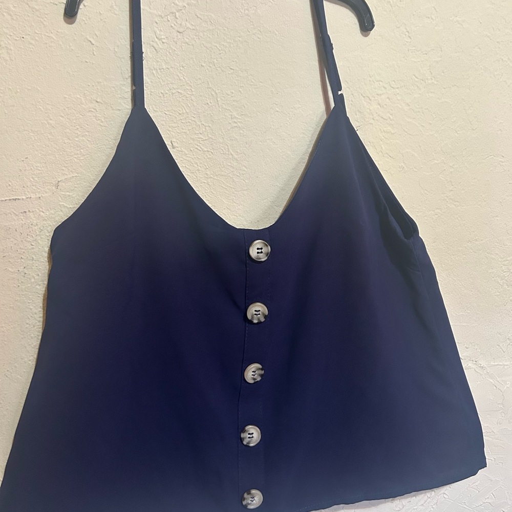 Charlotte Russe Dark Blue Camisole with Buttons